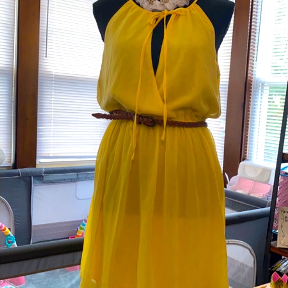 Flowy canary yellow dress